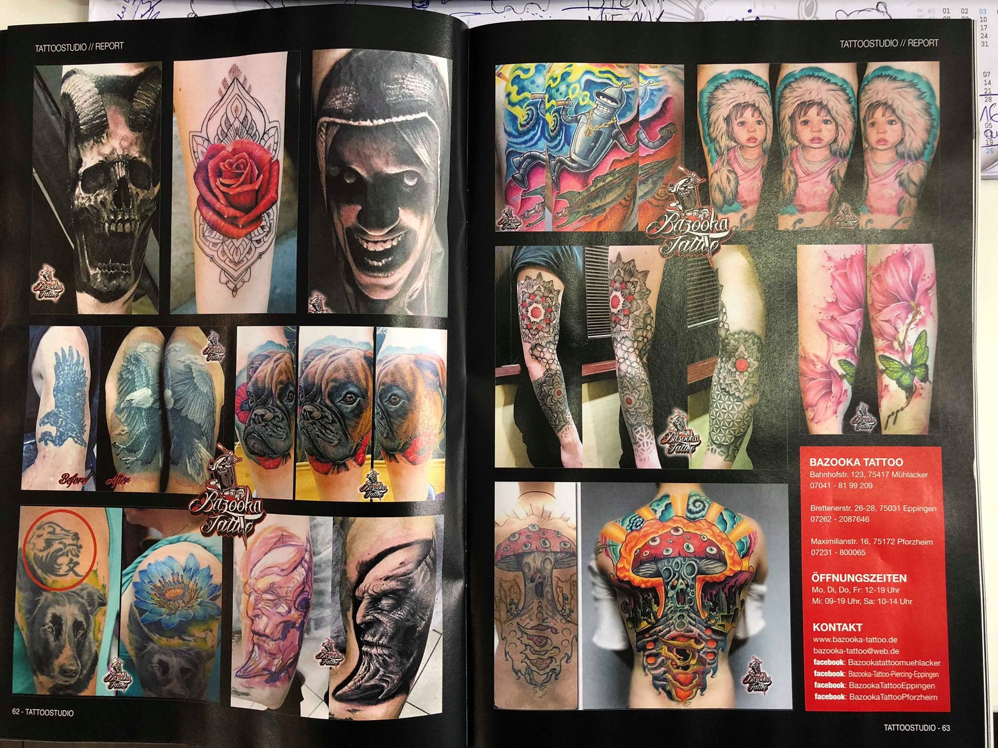 Bazooka Tattoo, Spitzen Tattoo Artist´s in Mühlacker und Eppingen